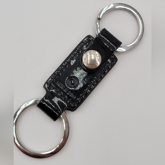 Coach Accessories Coach Trigger Snap Key Ring In Black Patent